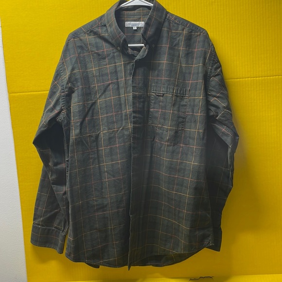 Alex Cannon Shirts Alex Cannon Army Green Plaid Long Sleeve